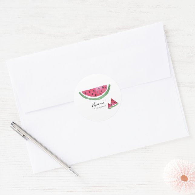 Adesivo de Chuveiro de Bebê de Melancia de Verão  (Envelope)