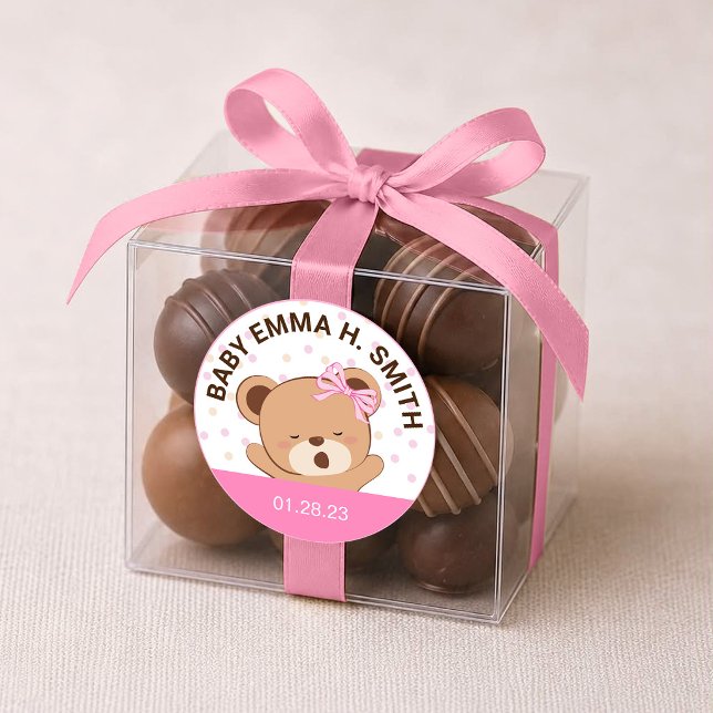 Adesivo de Chuveiro de Bebê Urso Bebê Fofo (Rosa) (Criador carregado)