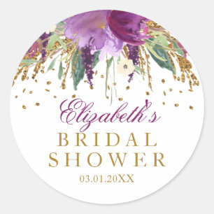Adesivo de Chuveiro de Noiva com Brilho Floral Ame