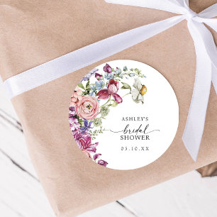Adesivo de Chuveiro de Noiva Floral Elegante