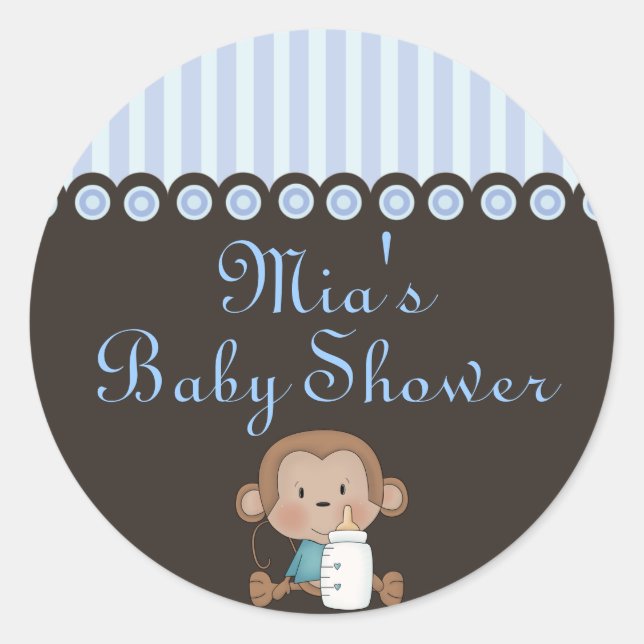 Adesivo de Chuvinha de Bebê com Design de Macaco A (Frente)