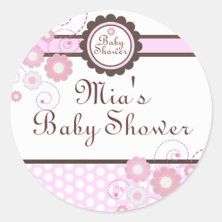 Adesivo de Chuvinha de Bebê com Design Floral Rosa