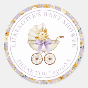 Adesivo de Chuvinha de Bebê Floral de Lavanda