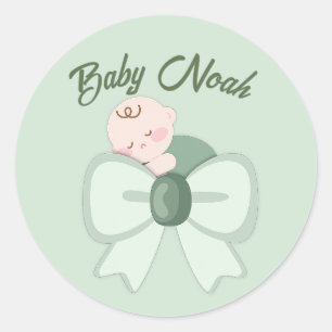 Adesivo de Chuvinha de Bebê Menino Verde Sage