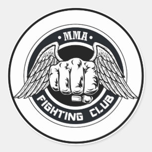 Adesivo de Círculo Clássico do Clube de Luta de MM