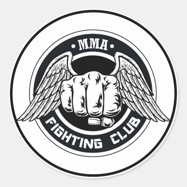 Adesivo de Círculo Clássico do Clube de Luta de MM (Frente)