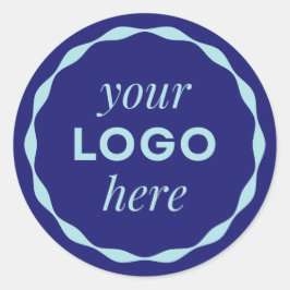 Adesivo de Círculo de Logo Minimalista Azul Person