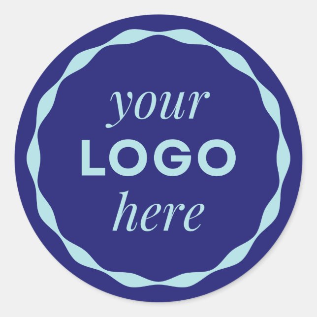 Adesivo de Círculo de Logo Minimalista Azul Person (Frente)