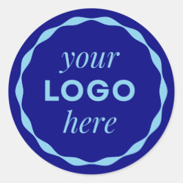 Adesivo de Círculo de Logo Minimalista Azul Person