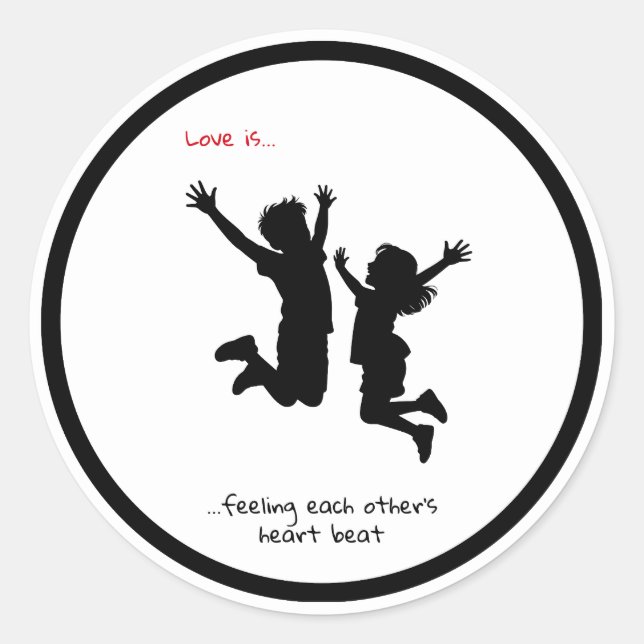 Adesivo de Círculo do Amor Romântico (Frente)