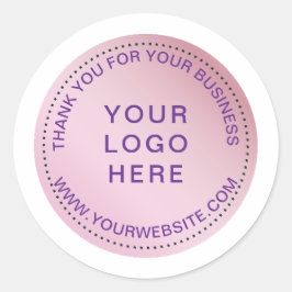 Adesivo de círculo moderno rosa personalizável