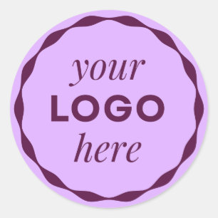 Adesivo de Círculo Recortado com Logo Roxo Lilás P