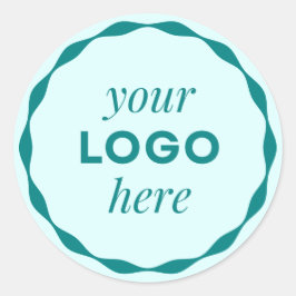 Adesivo de Círculo Recortado com Logotipo Azul Ver