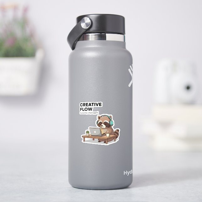 Adesivo de Codificação de Mapache Relaxado Criativ (HidroFlask)