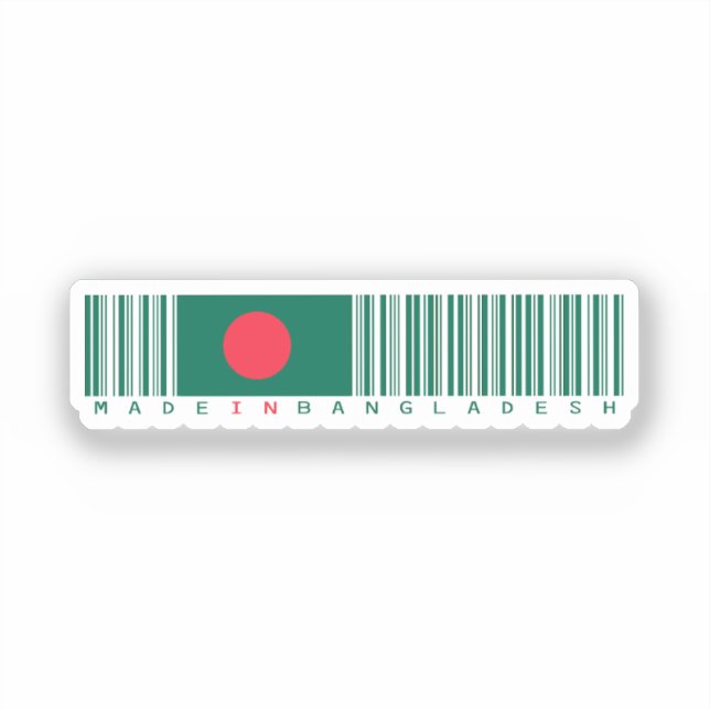 Adesivo de Código de Barras da Bandeira Feito em B (Frente)