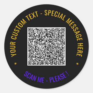 Adesivo de Código QR com Texto Personalizado Escol