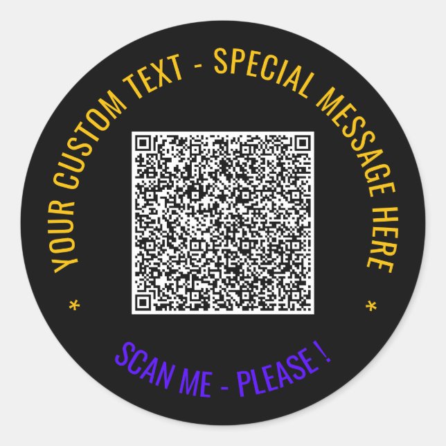 Adesivo de Código QR com Texto Personalizado Escol (Frente)