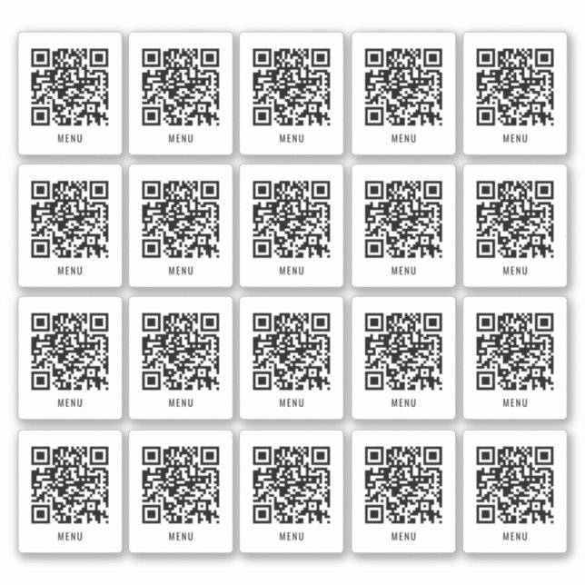 Adesivo de Código QR da Mesa de Café | Leitura de  (Frente)