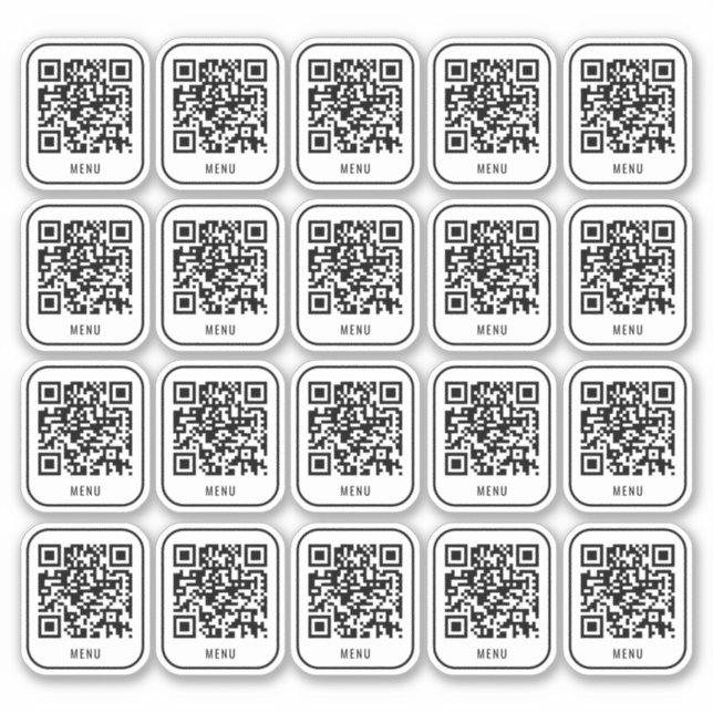 Adesivo de Código QR da Mesa de Café | Leitura de  (Frente)