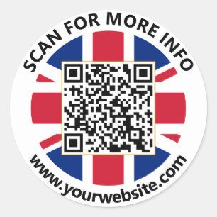 Adesivo de Código QR do Reino Unido Moderno Bandei