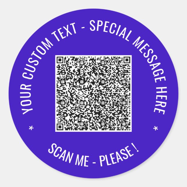Adesivo de Código QR Personalizado com Texto e Cor (Frente)