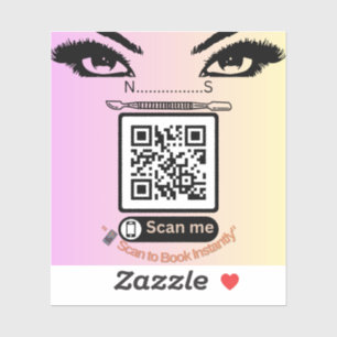 Adesivo de Código QR Rosa Elegante – Reserve Agora