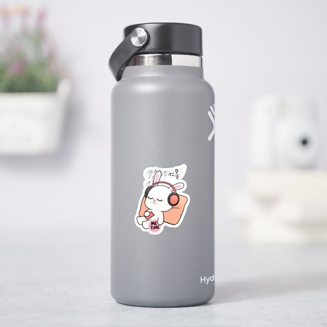 Adesivo de Coelho Fofo “Tempo para Mim” (HidroFlask)