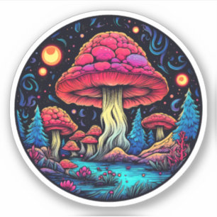 Adesivo de Cogumelo Trippy: Um Delírio Psicotrópic