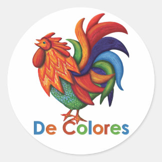Adesivo De Colores Galo Round Sticker, Matriz