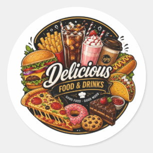 Adesivo de Comida & Bebidas Deliciosas para Amante