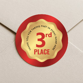 Adesivo de Competição de Medalha de Evento de 3º L