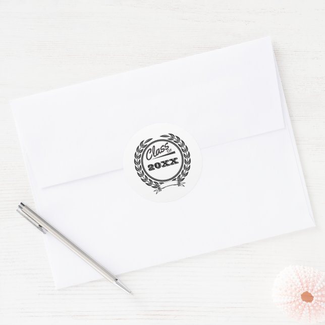 Adesivo de Conclusão de Curso em Círculo - Louro T (Envelope)