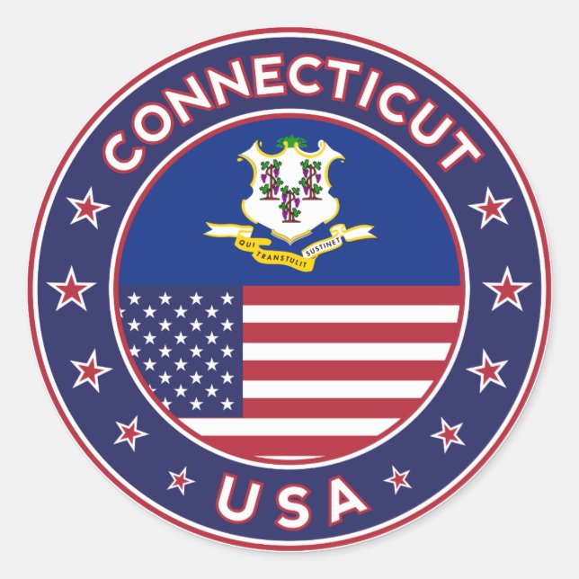 Adesivo de Connecticut, Estados Unidos (Frente)
