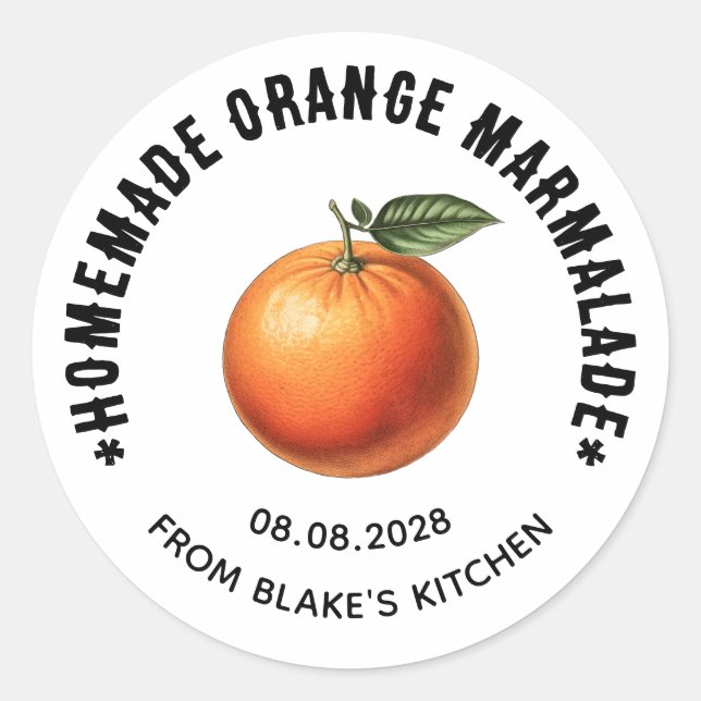 Adesivo de conserva de marmelada de laranja caseir (Frente)