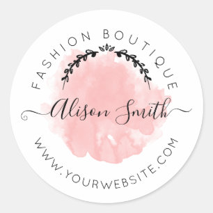 Adesivo de cor aquosa rosa para a Loja Boutique
