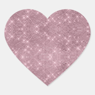 Adesivo de Coração Brilhante Rosa DAZZLE