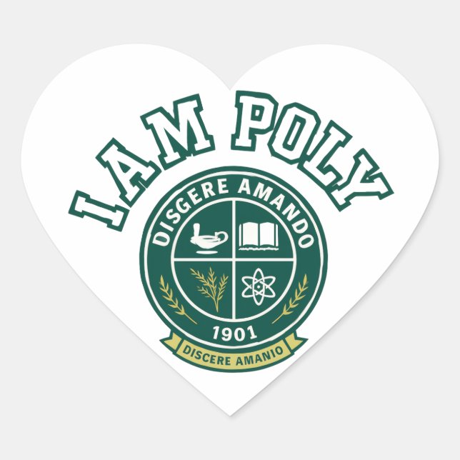 Adesivo de Coração Clássico I AM POLY (Frente)