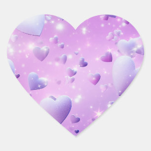 Adesivo de Coração com Brilho Roxo