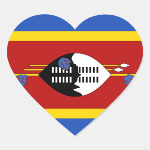 Adesivo de coração com sinalizador Eswatini
