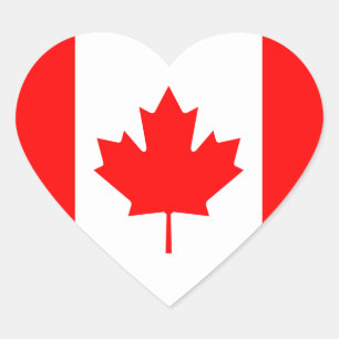 Adesivo de Coração da Bandeira do Canadá