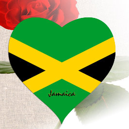 Adesivo de Coração da Jamaica, Bandeira Jamaicana 