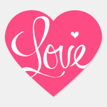 Adesivo de Coração de Amor Rosa