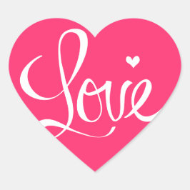 Adesivo de Coração de Amor Rosa