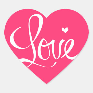 Adesivo de Coração de Amor Rosa