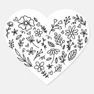 Adesivo de Coração de Flor, Flor, Botânica de Flor