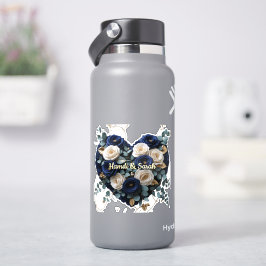 Adesivo de Coração de Vinil com Monograma Floral D
