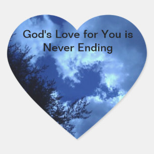 Adesivo de Coração do Amor de Deus por Você é Sem
