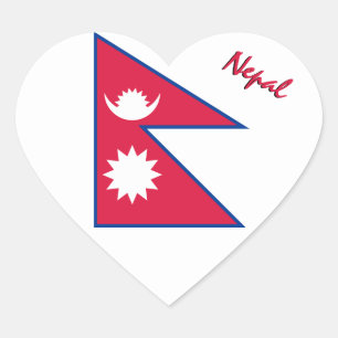 Adesivo de Coração do Nepal, Bandeira Patriótica N