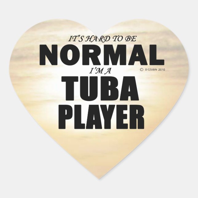 Adesivo de Coração do Tuba Player Normal (Frente)