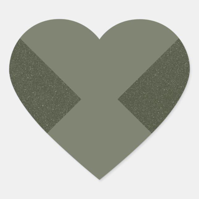 Adesivo de Coração Verde Musgo Abafado (Frente)